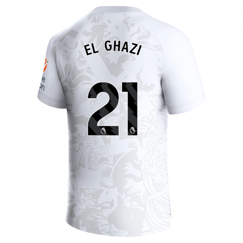 Kinder Anwar El Ghazi #21 Weiß Auswärtstrikot Trikot 2023/24 T-Shirt Belgien