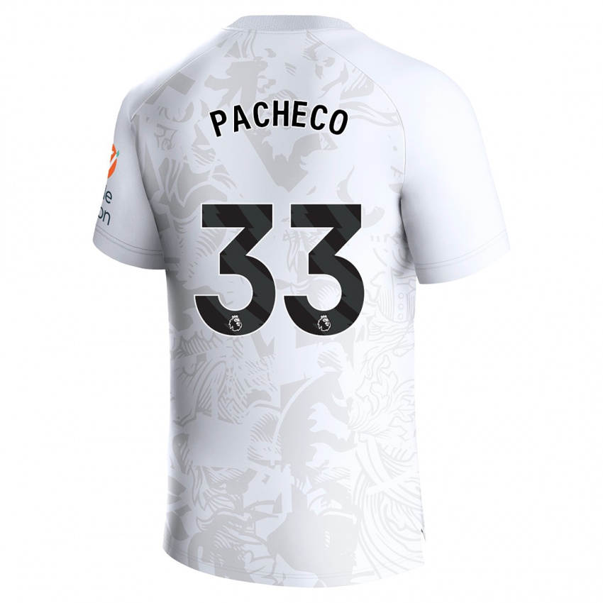 Kinder Maz Pacheco #33 Weiß Auswärtstrikot Trikot 2023/24 T-Shirt Belgien