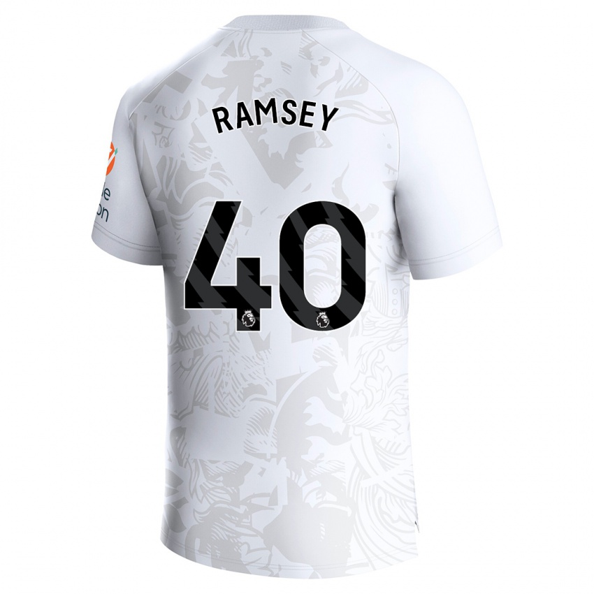 Kinder Aaron Ramsey #40 Weiß Auswärtstrikot Trikot 2023/24 T-Shirt Belgien