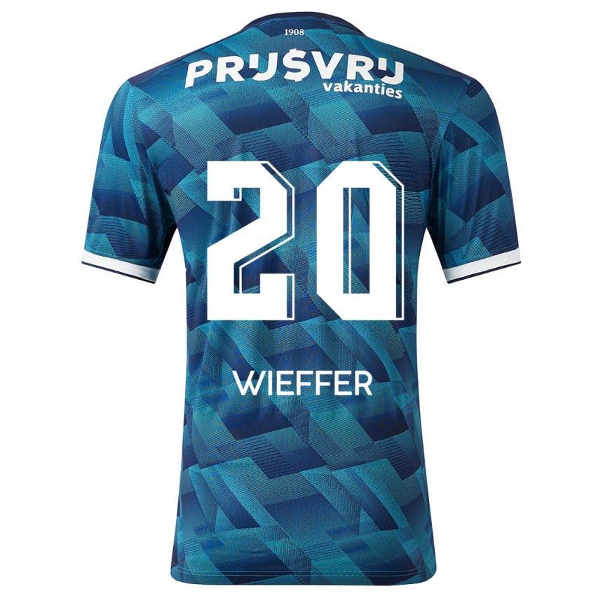Kinder Mats Wieffer #20 Blau Auswärtstrikot Trikot 2023/24 T-Shirt Belgien