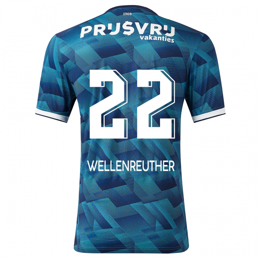 Kinderen Timon Wellenreuther #22 Blauw Uitshirt Uittenue 2023/24 T-Shirt België