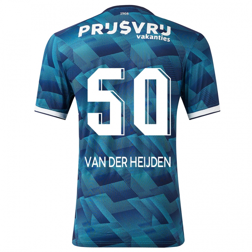 Kinderen Delano Van Der Heijden #50 Blauw Uitshirt Uittenue 2023/24 T-Shirt België