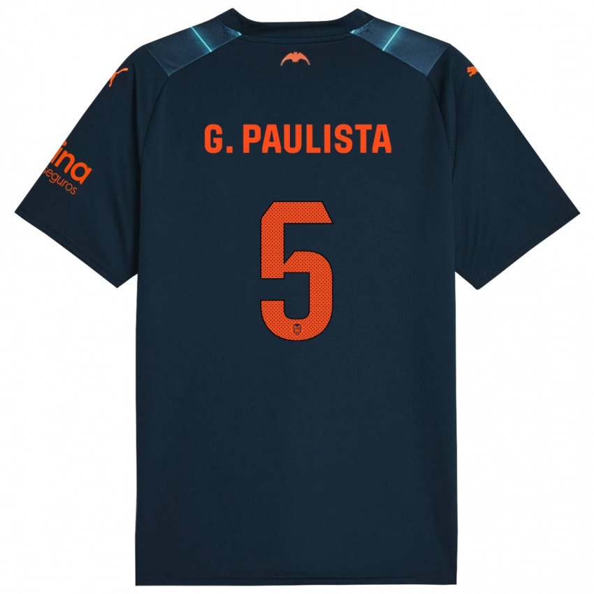 Kinder Gabriel Paulista #5 Marineblau Auswärtstrikot Trikot 2023/24 T-Shirt Belgien