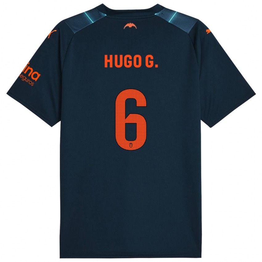 Kinderen Hugo Guillamon #6 Marineblauw Uitshirt Uittenue 2023/24 T-Shirt België