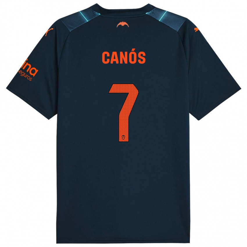 Kinder Sergi Canós #7 Marineblau Auswärtstrikot Trikot 2023/24 T-Shirt Belgien