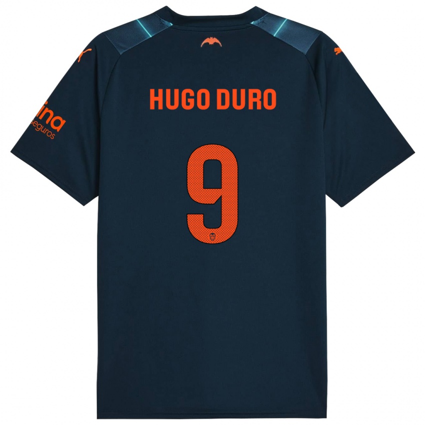 Enfant Maillot Hugo Duro #9 Bleu Marin Tenues Extérieur 2023/24 T-Shirt Belgique