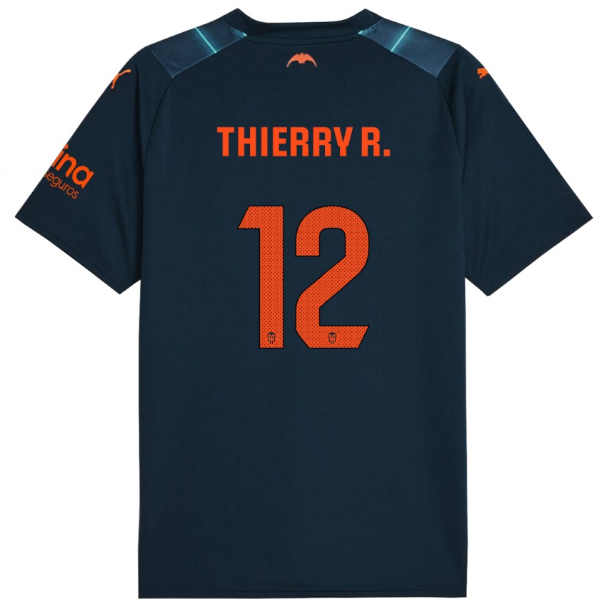 Kinder Thierry Correia #12 Marineblau Auswärtstrikot Trikot 2023/24 T-Shirt Belgien