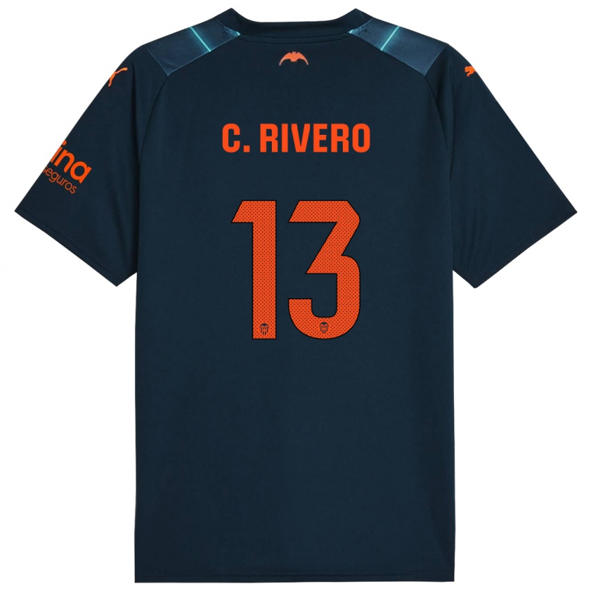 Kinder Cristian Rivero #13 Marineblau Auswärtstrikot Trikot 2023/24 T-Shirt Belgien