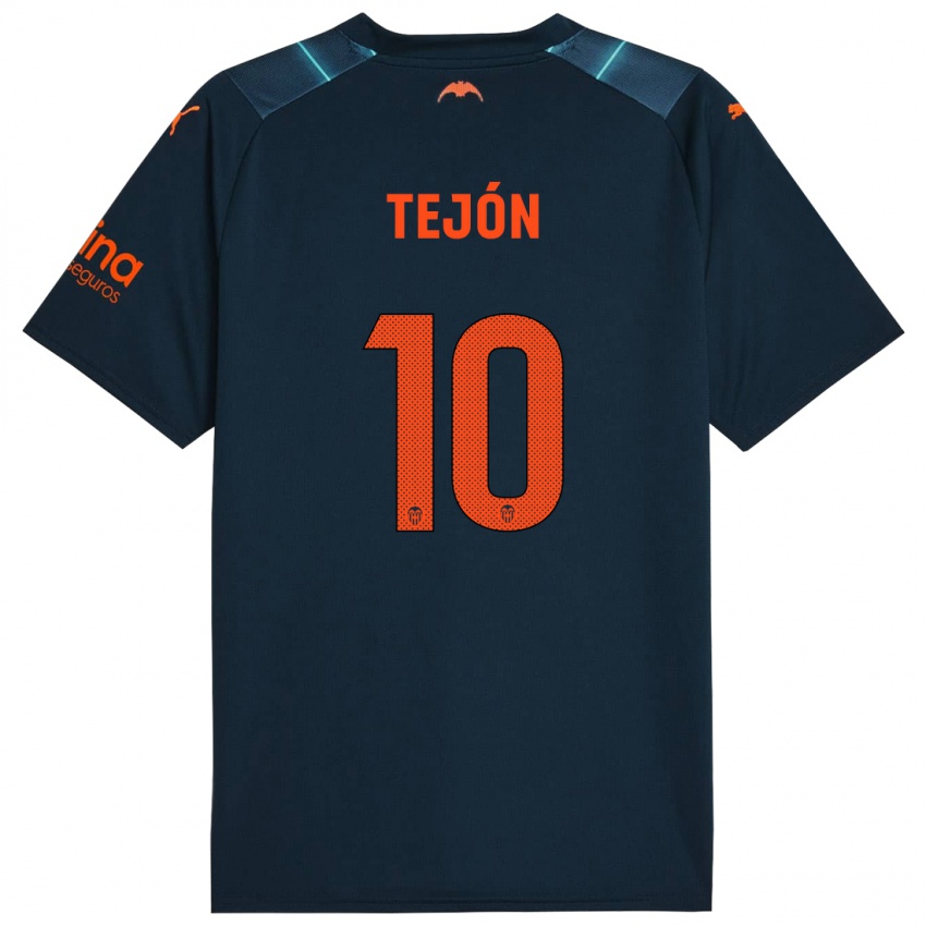 Kinder Martín Tejón #10 Marineblau Auswärtstrikot Trikot 2023/24 T-Shirt Belgien