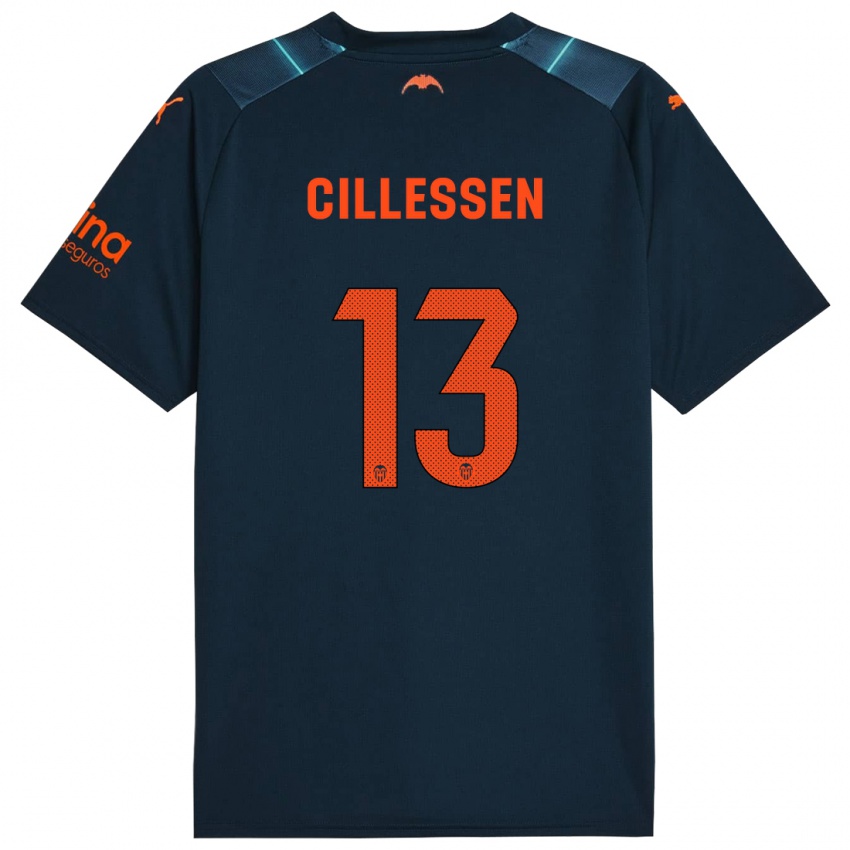 Kinder Jasper Cillessen #13 Marineblau Auswärtstrikot Trikot 2023/24 T-Shirt Belgien