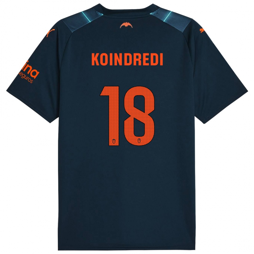 Kinder Koba Koindredi #18 Marineblau Auswärtstrikot Trikot 2023/24 T-Shirt Belgien