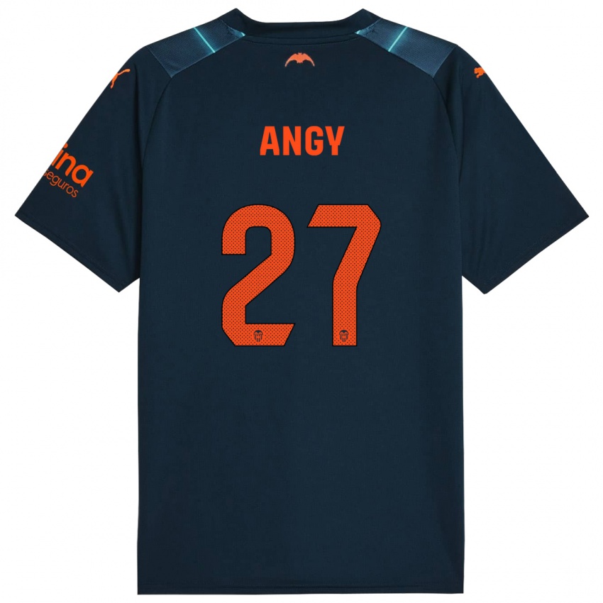 Kinder Angy #27 Marineblau Auswärtstrikot Trikot 2023/24 T-Shirt Belgien