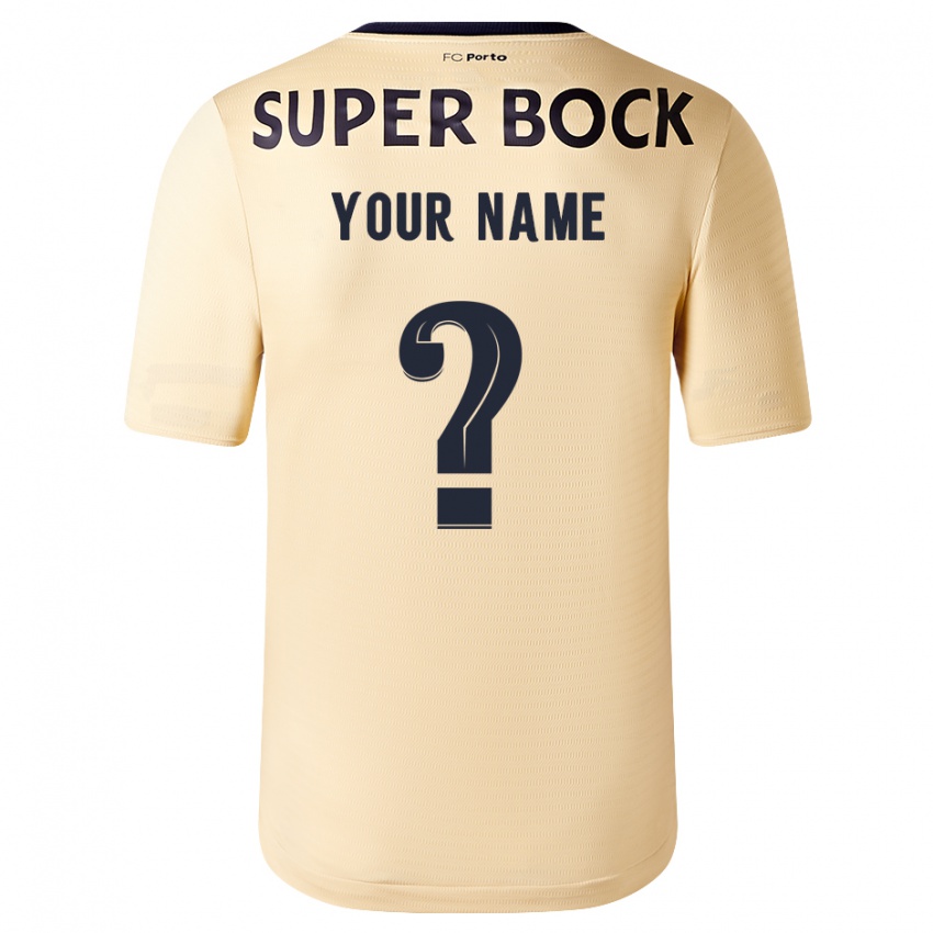 Kinderen Uw Naam #0 Beige-Gouden Uitshirt Uittenue 2023/24 T-Shirt België