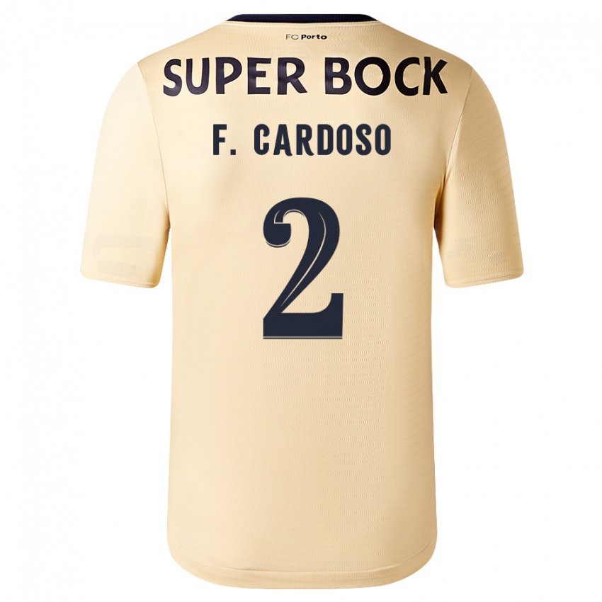 Kinderen Fabio Cardoso #2 Beige-Gouden Uitshirt Uittenue 2023/24 T-Shirt België