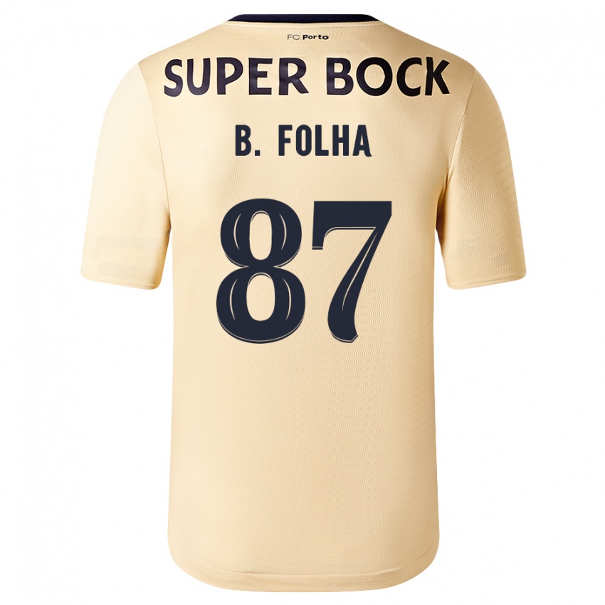 Kinderen Bernardo Folha #87 Beige-Gouden Uitshirt Uittenue 2023/24 T-Shirt België