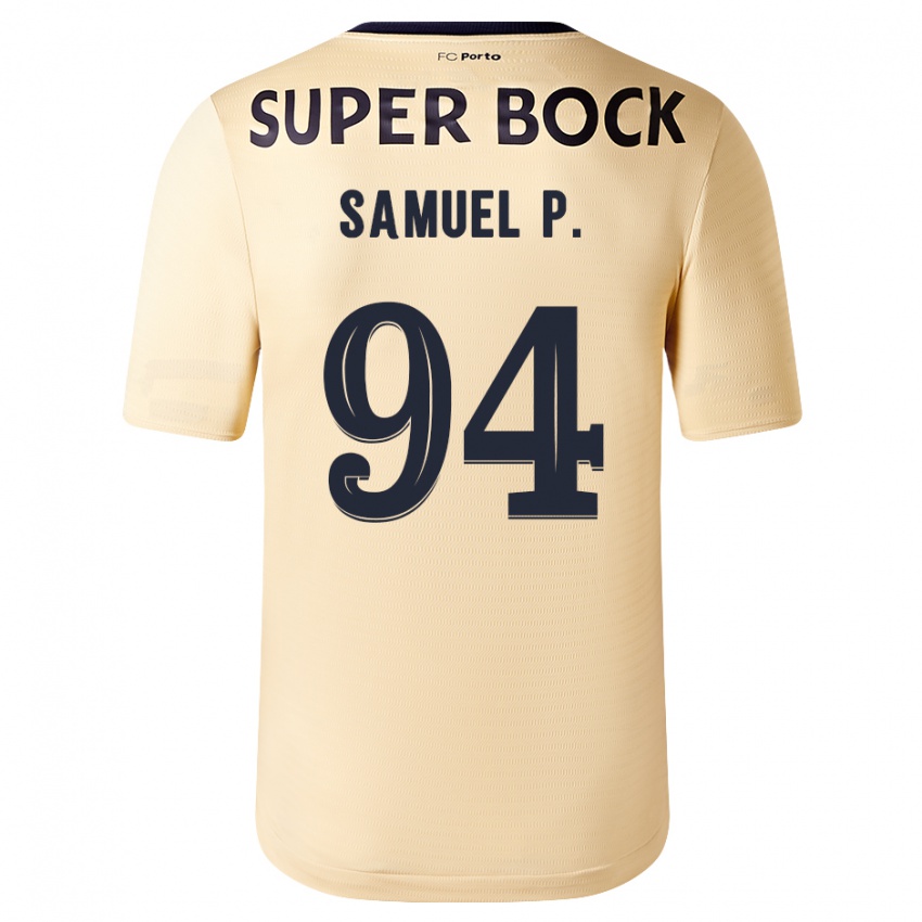 Kinder Samuel #94 Beige-Gold Auswärtstrikot Trikot 2023/24 T-Shirt Belgien