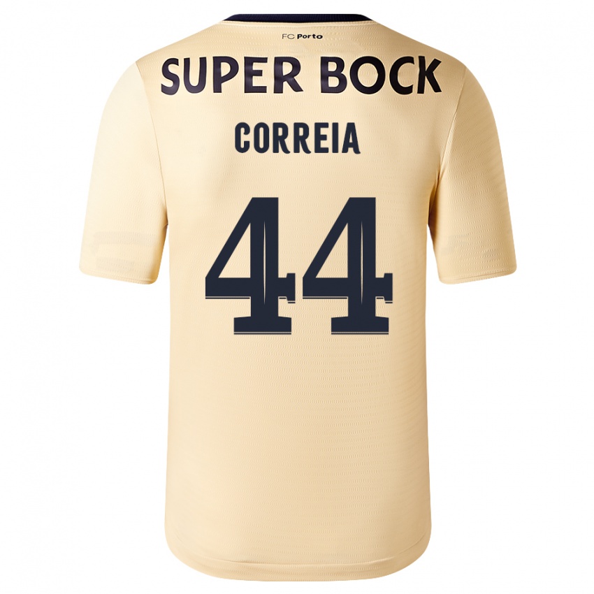 Kinderen Romain Correia #44 Beige-Gouden Uitshirt Uittenue 2023/24 T-Shirt België