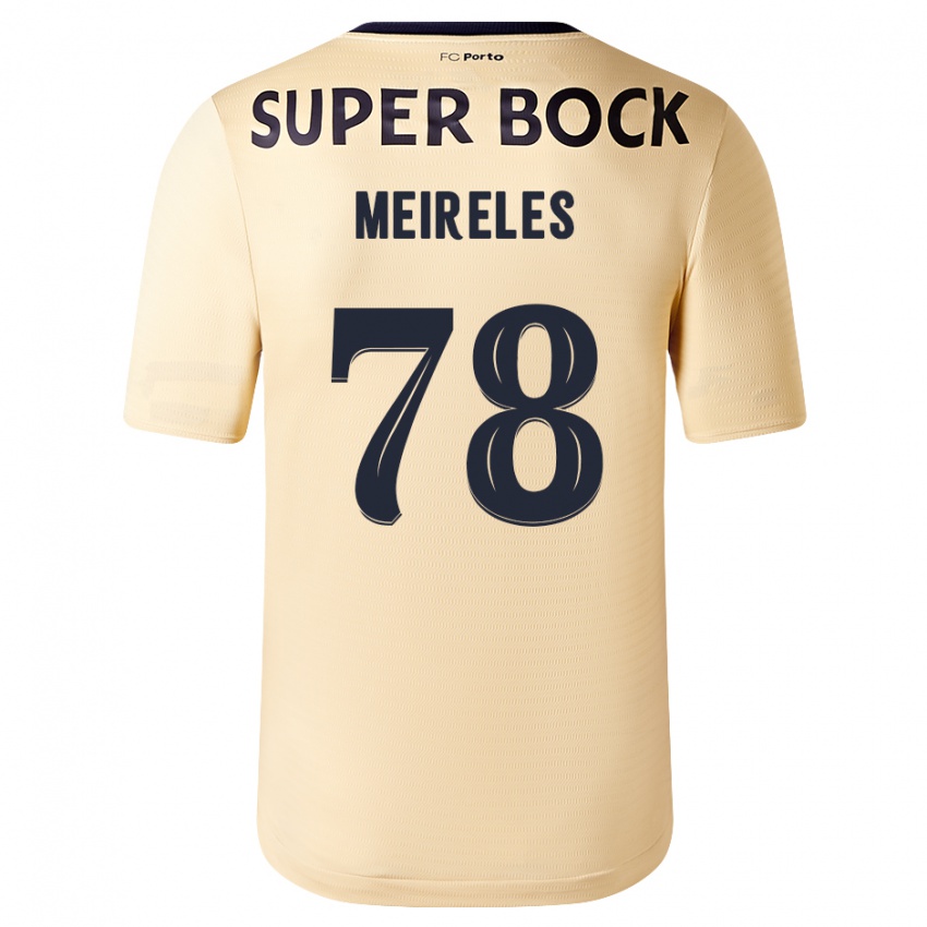 Enfant Maillot Jorge Meireles #78 Beige-Doré Tenues Extérieur 2023/24 T-Shirt Belgique