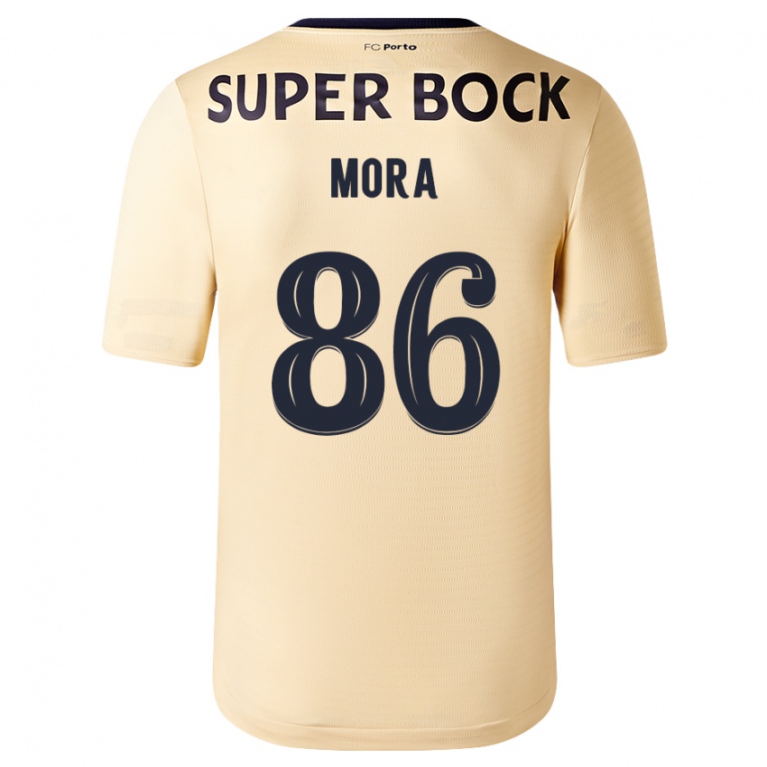 Kinder Rodrigo Mora #86 Beige-Gold Auswärtstrikot Trikot 2023/24 T-Shirt Belgien