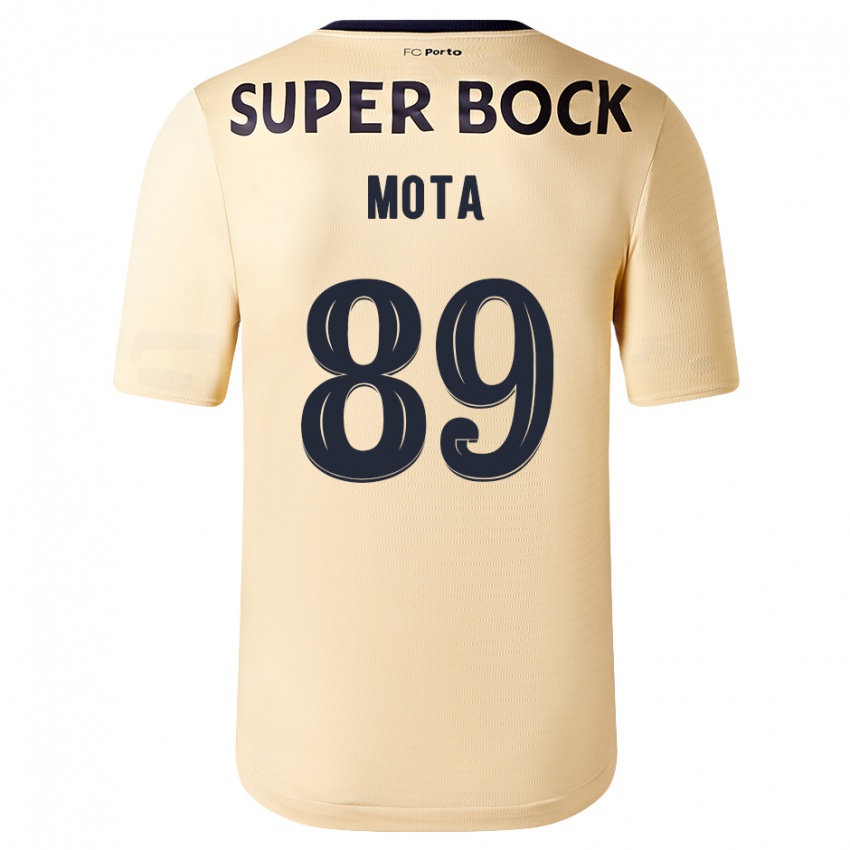 Kinder Luís Mota #89 Beige-Gold Auswärtstrikot Trikot 2023/24 T-Shirt Belgien