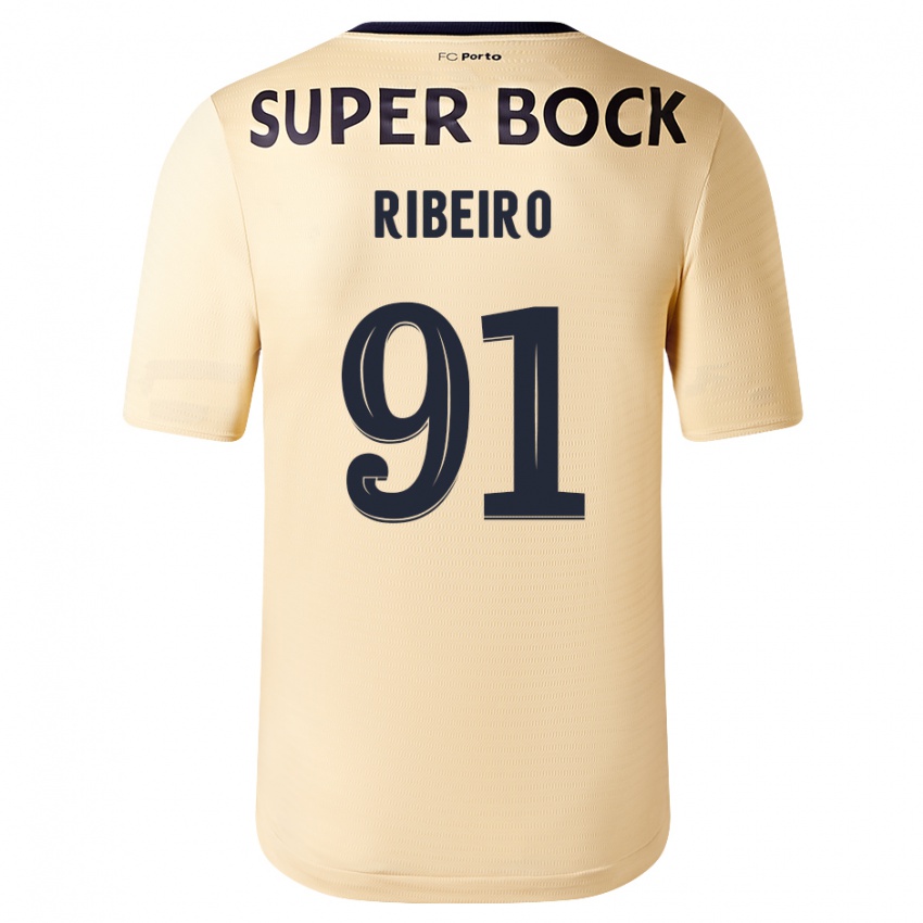 Kinder Gonçalo Ribeiro #91 Beige-Gold Auswärtstrikot Trikot 2023/24 T-Shirt Belgien
