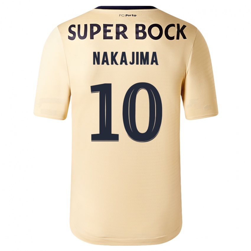 Kinder Shoya Nakajima #10 Beige-Gold Auswärtstrikot Trikot 2023/24 T-Shirt Belgien