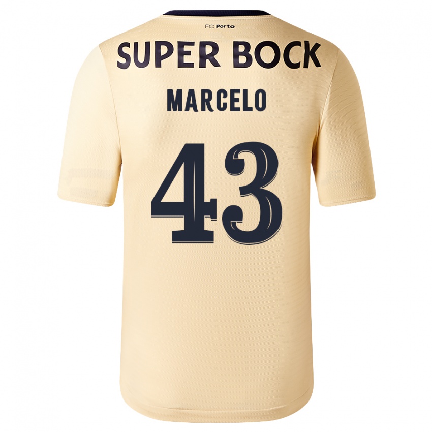 Kinder Joao Marcelo #43 Beige-Gold Auswärtstrikot Trikot 2023/24 T-Shirt Belgien