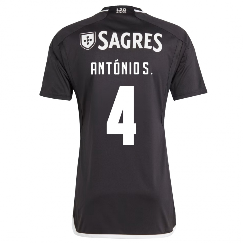 Kinder António Silva #4 Schwarz Auswärtstrikot Trikot 2023/24 T-Shirt Belgien