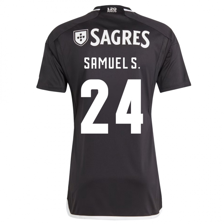 Kinder Samuel Soares #24 Schwarz Auswärtstrikot Trikot 2023/24 T-Shirt Belgien