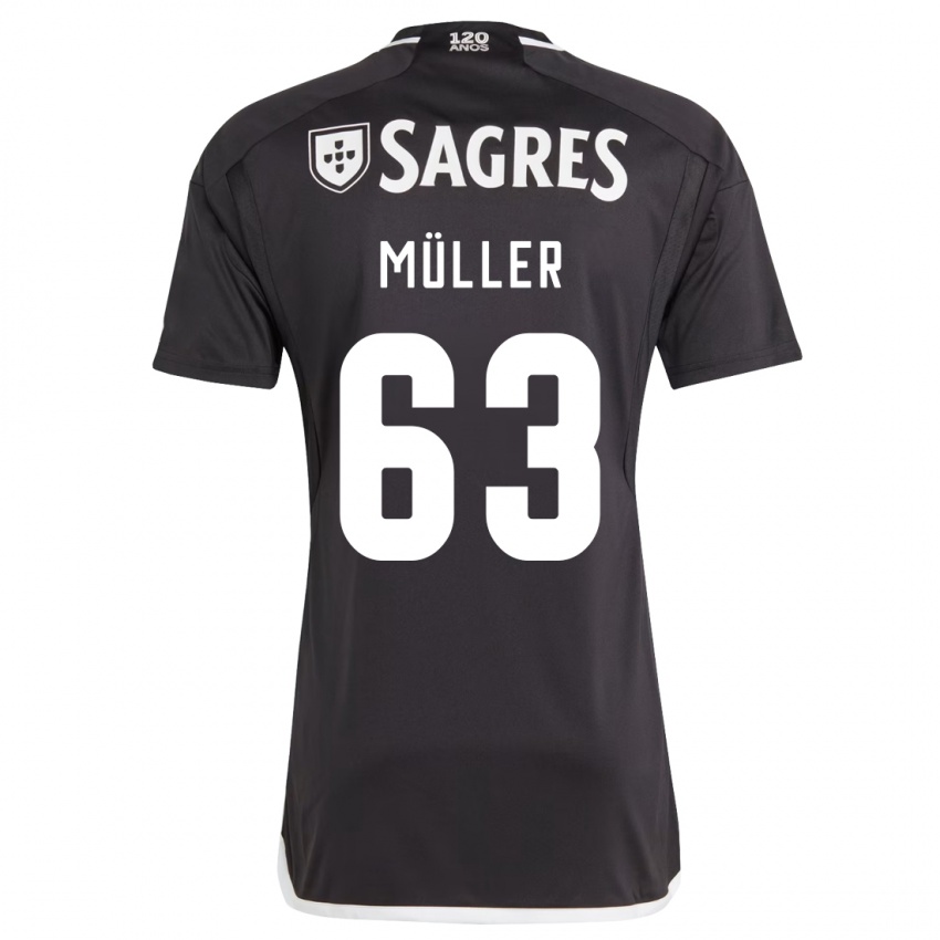 Kinder José Müller #63 Schwarz Auswärtstrikot Trikot 2023/24 T-Shirt Belgien