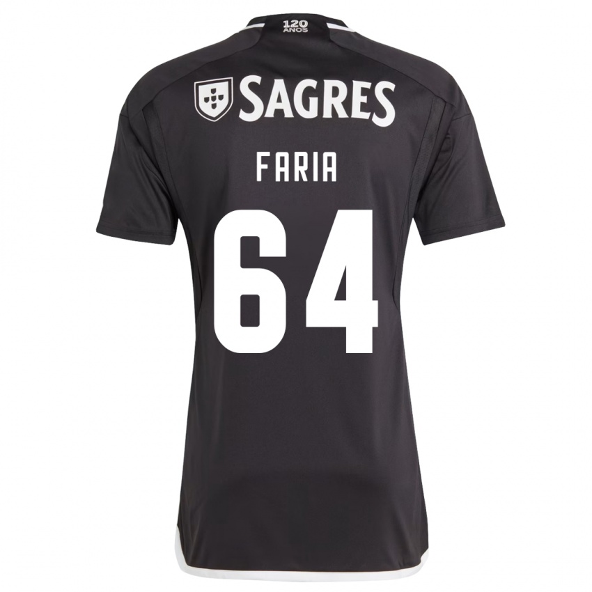 Kinder Hugo Faria #64 Schwarz Auswärtstrikot Trikot 2023/24 T-Shirt Belgien