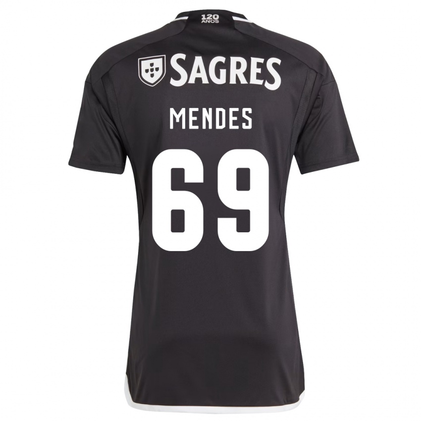 Kinder Vladimir Mendes #69 Schwarz Auswärtstrikot Trikot 2023/24 T-Shirt Belgien