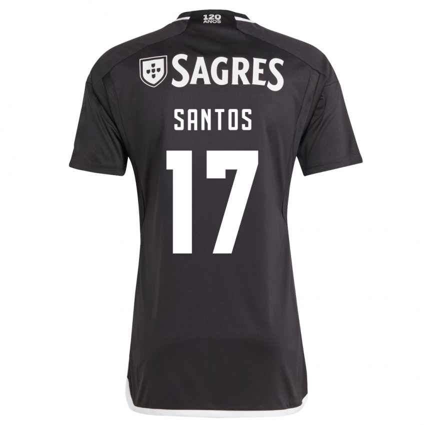Kinder Daniela Santos #17 Schwarz Auswärtstrikot Trikot 2023/24 T-Shirt Belgien