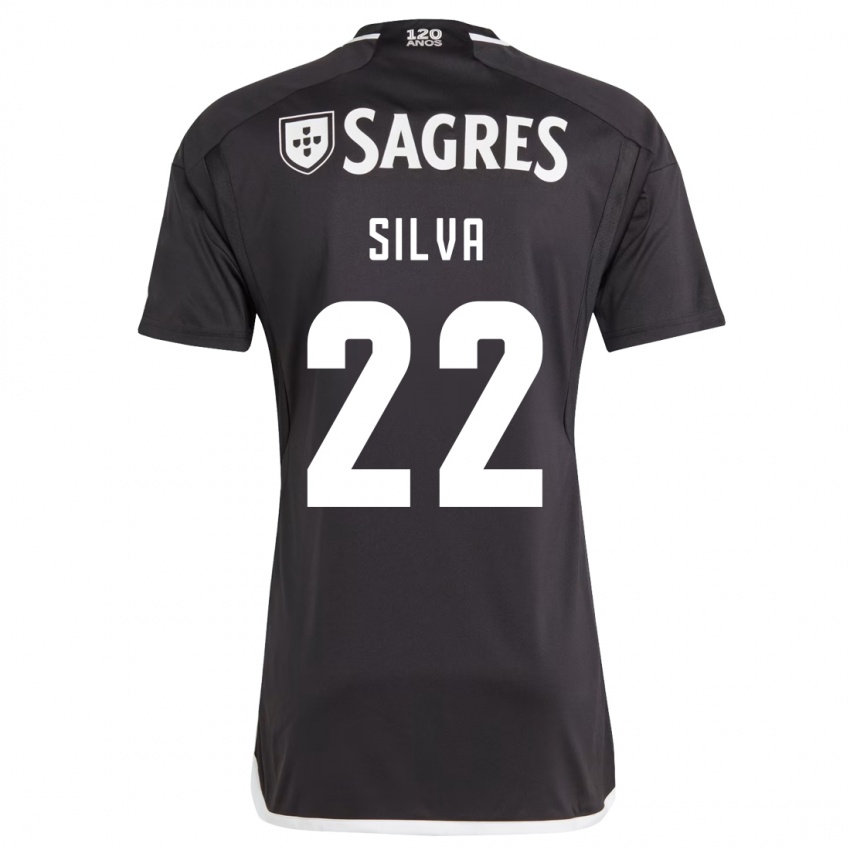 Kinder Amelia Silva #22 Schwarz Auswärtstrikot Trikot 2023/24 T-Shirt Belgien
