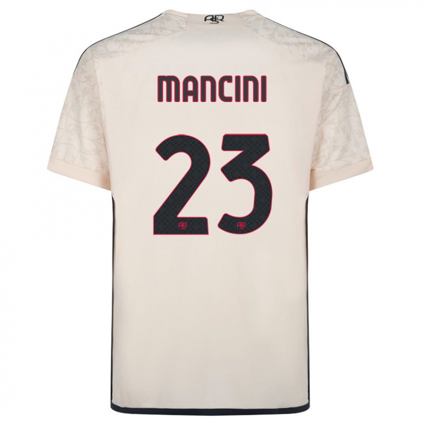 Enfant Maillot Gianluca Mancini #23 Blanc Cassé Tenues Extérieur 2023/24 T-Shirt Belgique