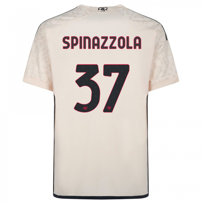 Enfant Maillot Leonardo Spinazzola #37 Blanc Cassé Tenues Extérieur 2023/24 T-Shirt Belgique
