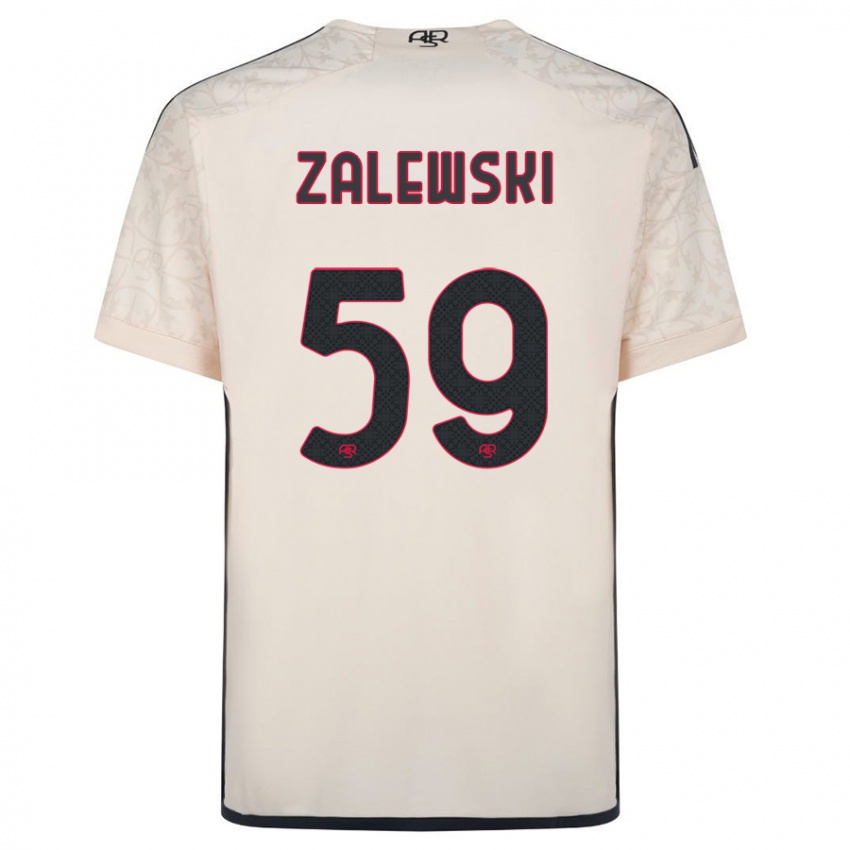 Enfant Maillot Nicola Zalewski #59 Blanc Cassé Tenues Extérieur 2023/24 T-Shirt Belgique