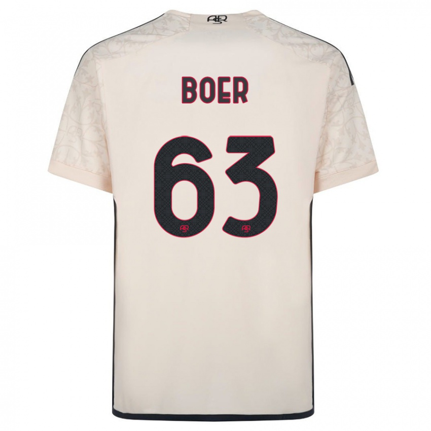 Enfant Maillot Pietro Boer #63 Blanc Cassé Tenues Extérieur 2023/24 T-Shirt Belgique