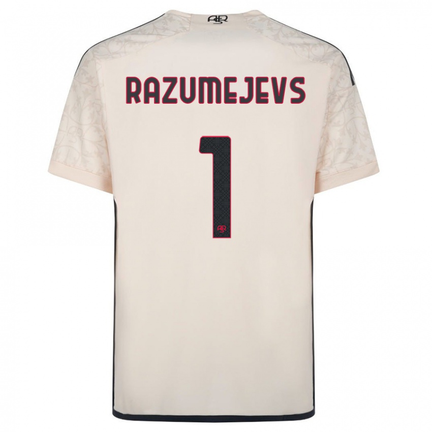Kinder Vladislavs Razumejevs #1 Cremefarben Auswärtstrikot Trikot 2023/24 T-Shirt Belgien