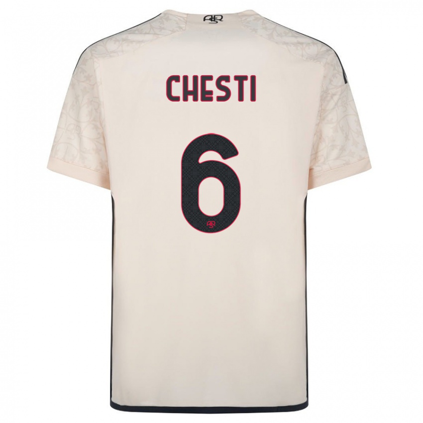 Kinder Francesco Chesti #6 Cremefarben Auswärtstrikot Trikot 2023/24 T-Shirt Belgien