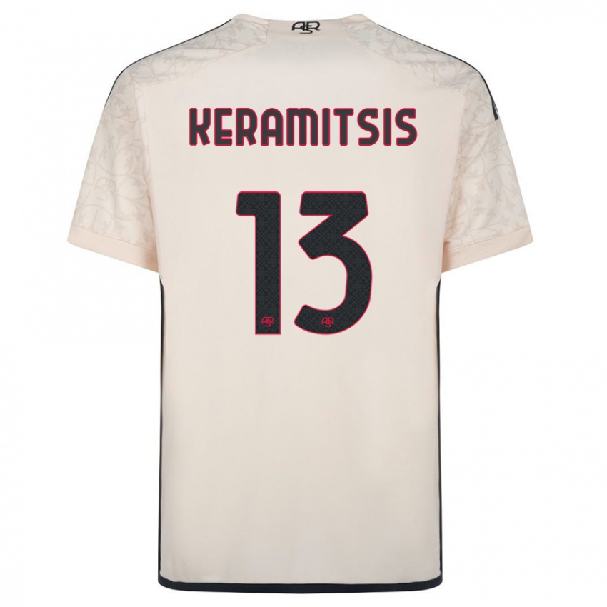 Kinder Dimitrios Keramitsis #13 Cremefarben Auswärtstrikot Trikot 2023/24 T-Shirt Belgien
