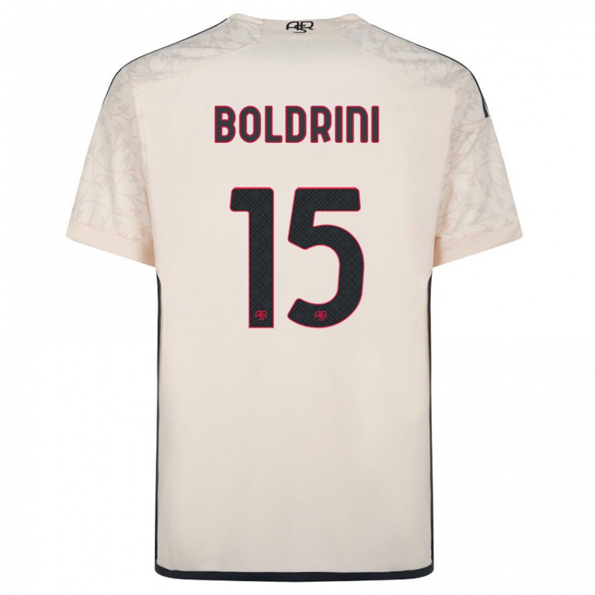 Enfant Maillot Mattia Boldrini #15 Blanc Cassé Tenues Extérieur 2023/24 T-Shirt Belgique