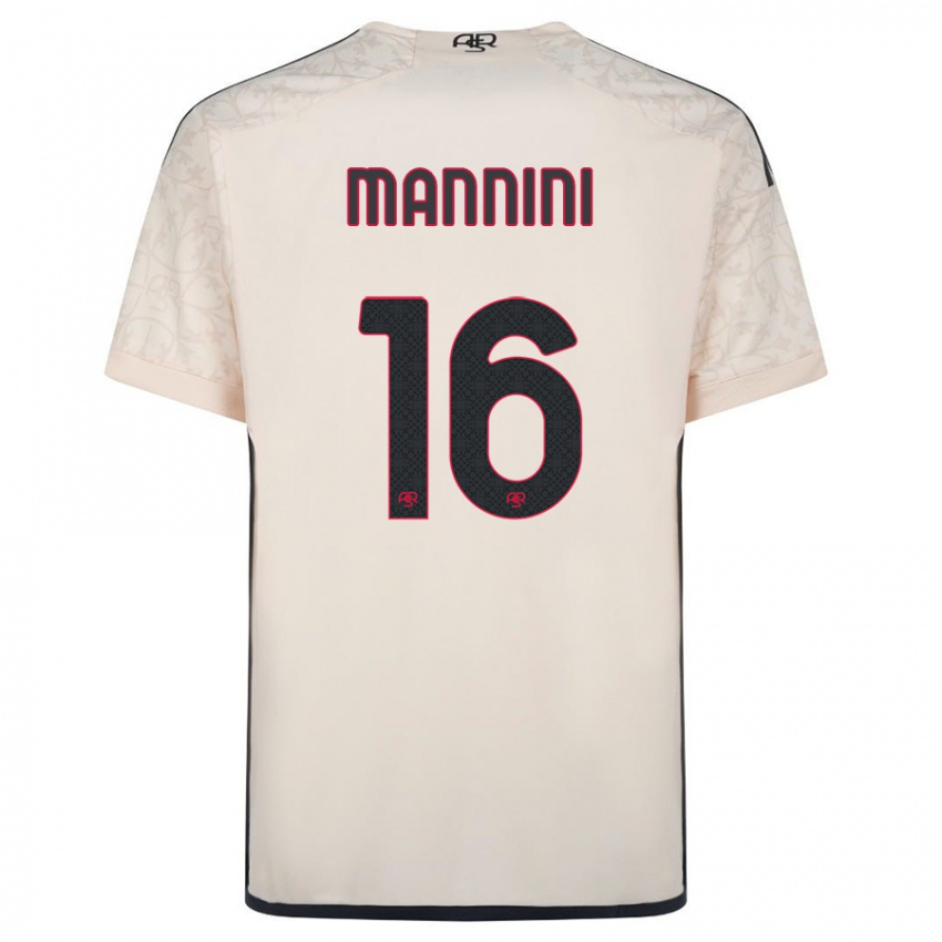 Enfant Maillot Mattia Mannini #16 Blanc Cassé Tenues Extérieur 2023/24 T-Shirt Belgique