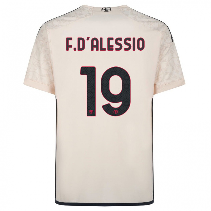 Enfant Maillot Francesco D'alessio #19 Blanc Cassé Tenues Extérieur 2023/24 T-Shirt Belgique