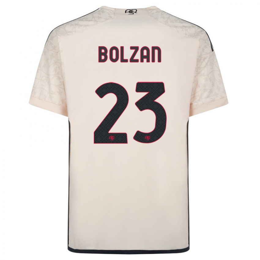 Enfant Maillot Alessandro Bolzan #23 Blanc Cassé Tenues Extérieur 2023/24 T-Shirt Belgique