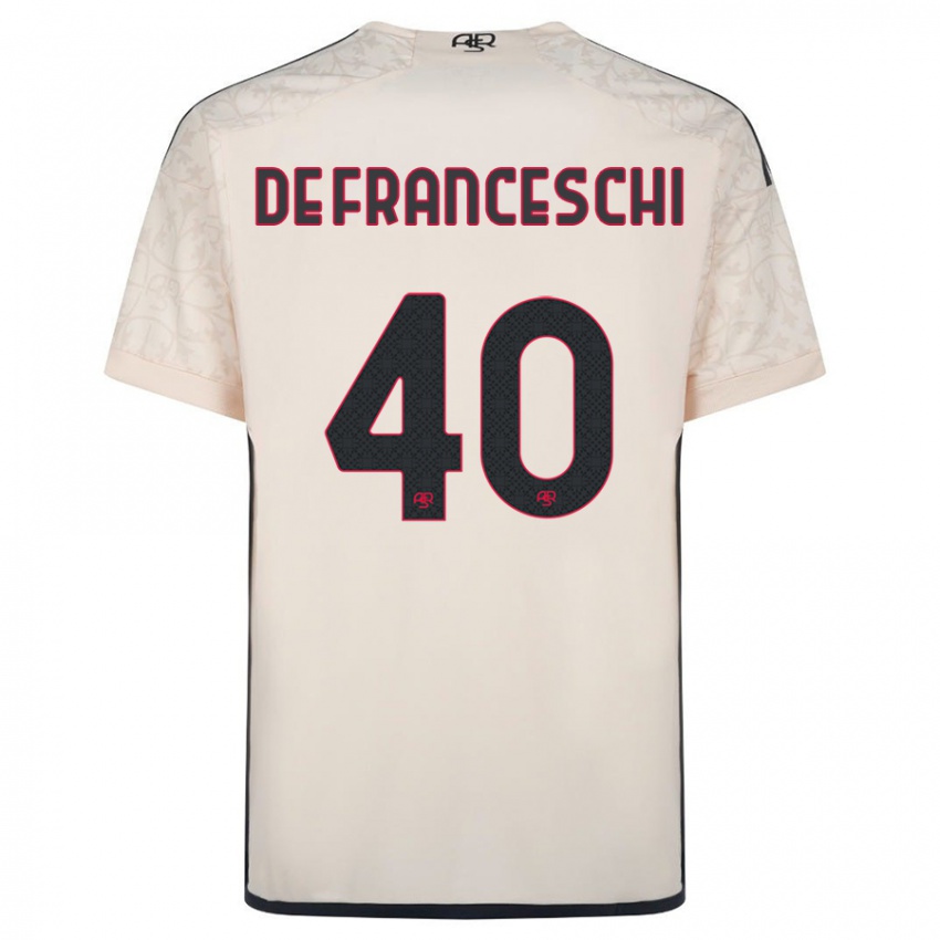 Enfant Maillot Leonardo De Franceschi #40 Blanc Cassé Tenues Extérieur 2023/24 T-Shirt Belgique