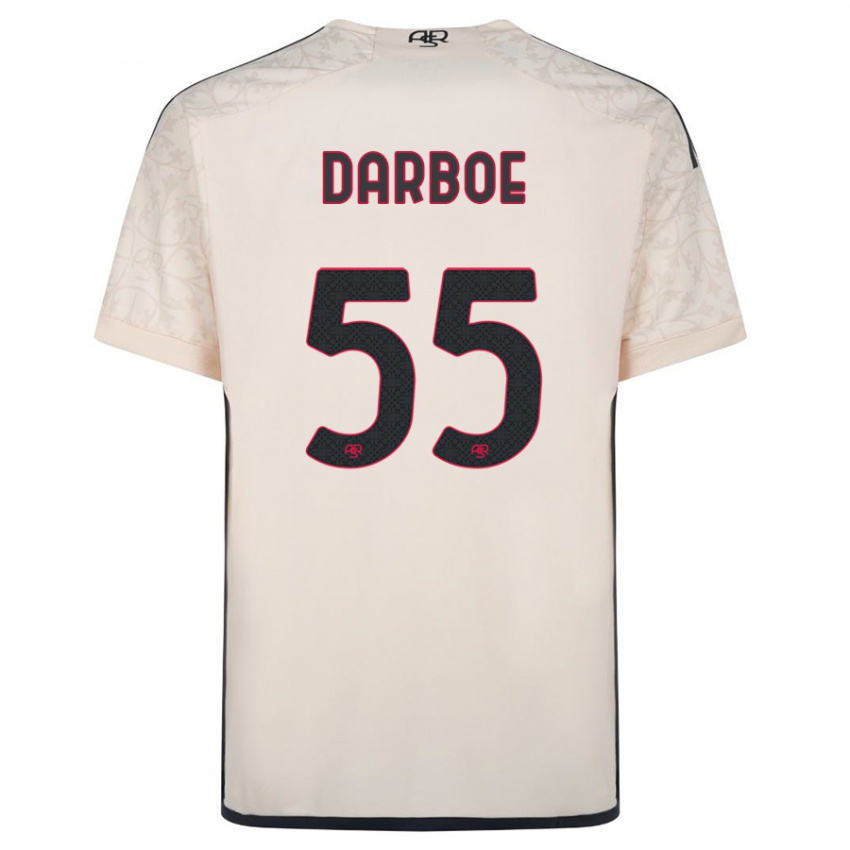 Enfant Maillot Ebrima Darboe #55 Blanc Cassé Tenues Extérieur 2023/24 T-Shirt Belgique