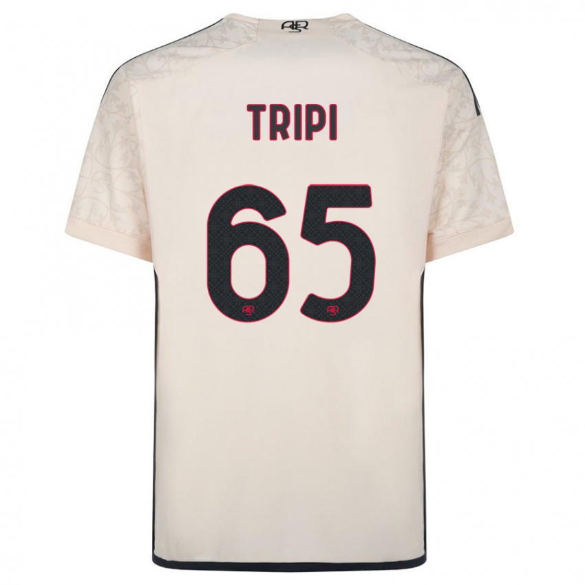 Enfant Maillot Filippo Tripi #65 Blanc Cassé Tenues Extérieur 2023/24 T-Shirt Belgique
