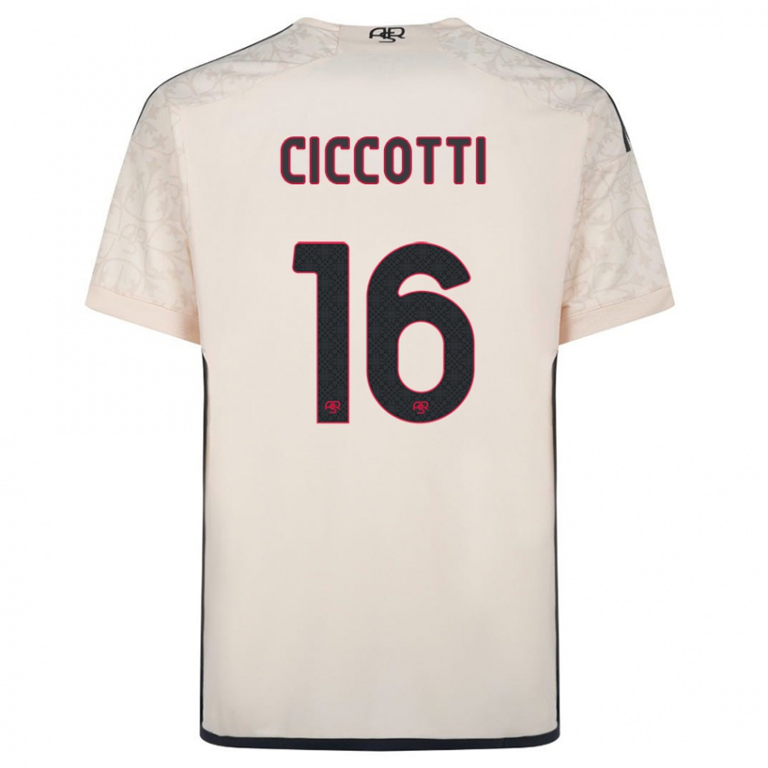 Kinder Claudia Ciccotti #16 Cremefarben Auswärtstrikot Trikot 2023/24 T-Shirt Belgien