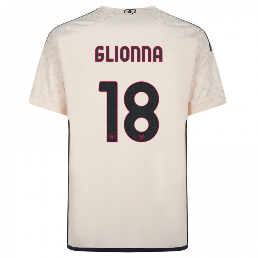Kinder Benedetta Glionna #18 Cremefarben Auswärtstrikot Trikot 2023/24 T-Shirt Belgien